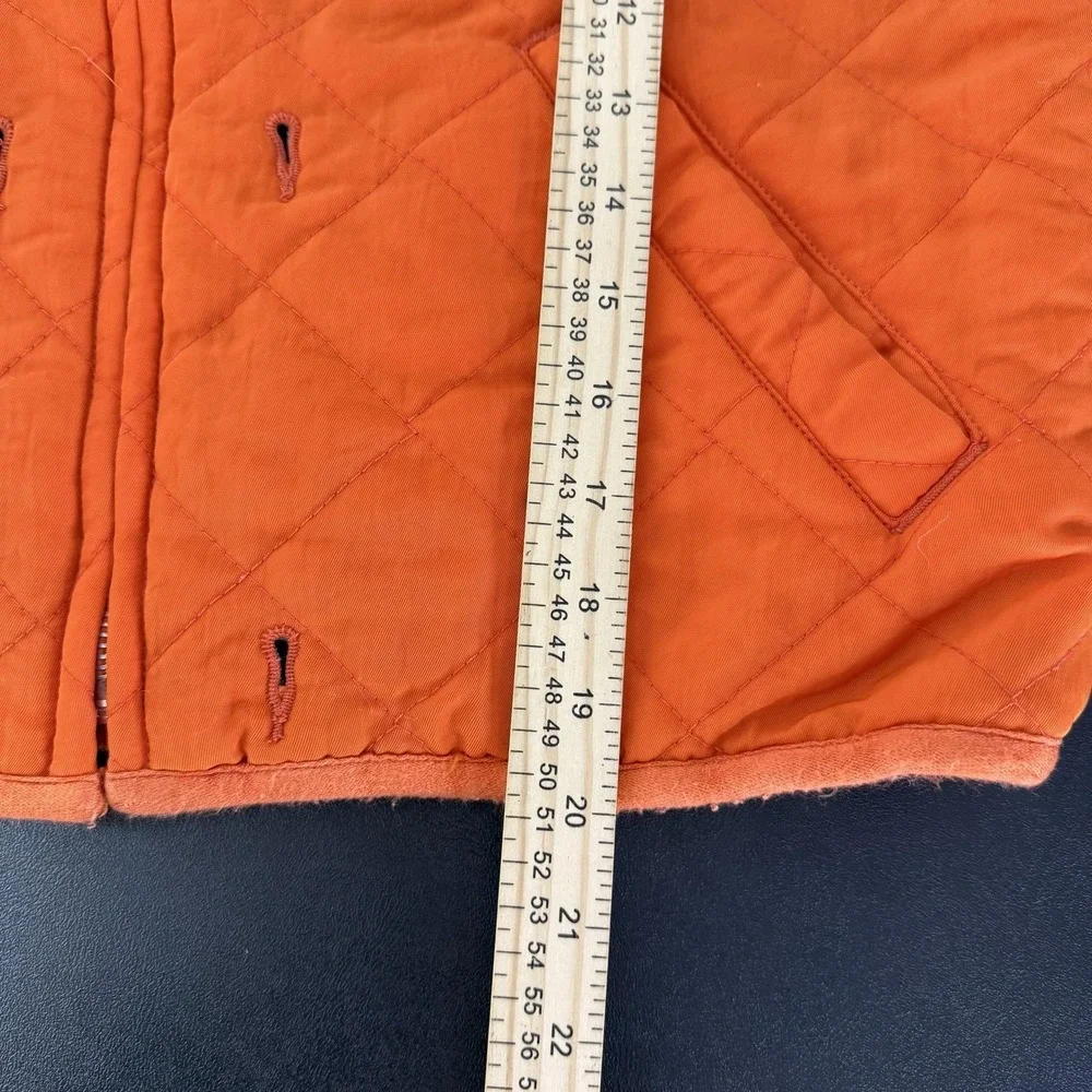 Banana Republic Vest Mens Small Orange Quilted Wool Lined Full Zip Outdoor